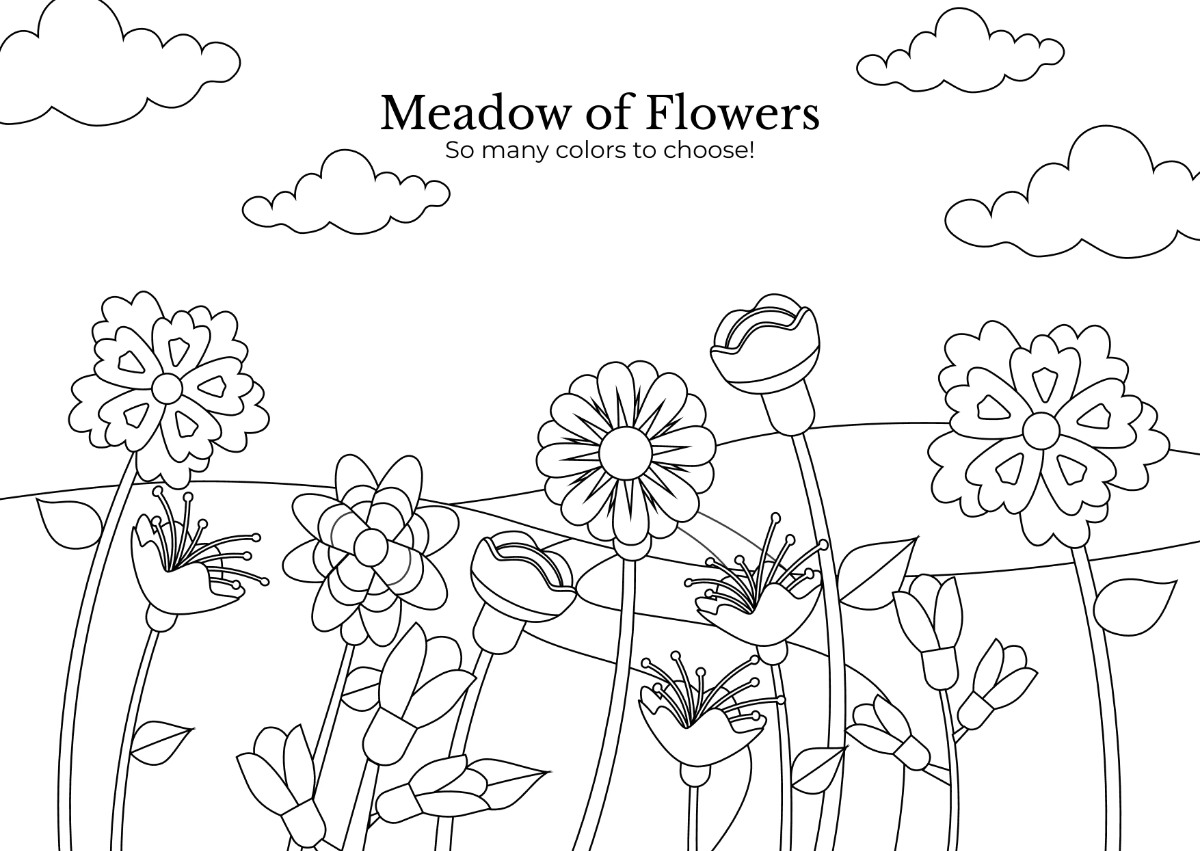 Free Landscape Coloring Book Template to Edit Online