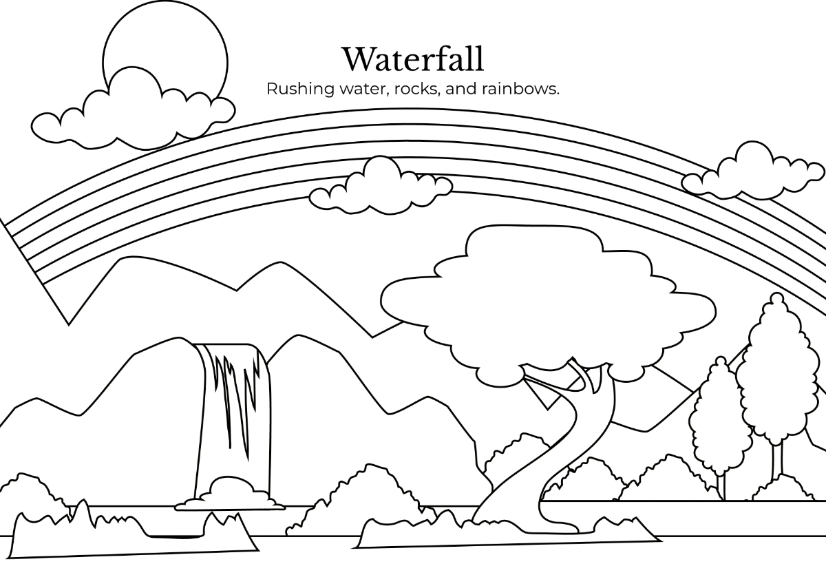 Free Landscape Coloring Book Template to Edit Online