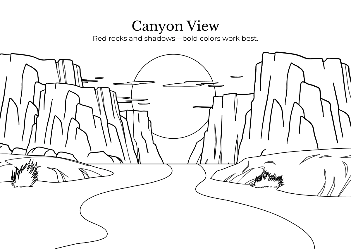 Free Landscape Coloring Book Template to Edit Online