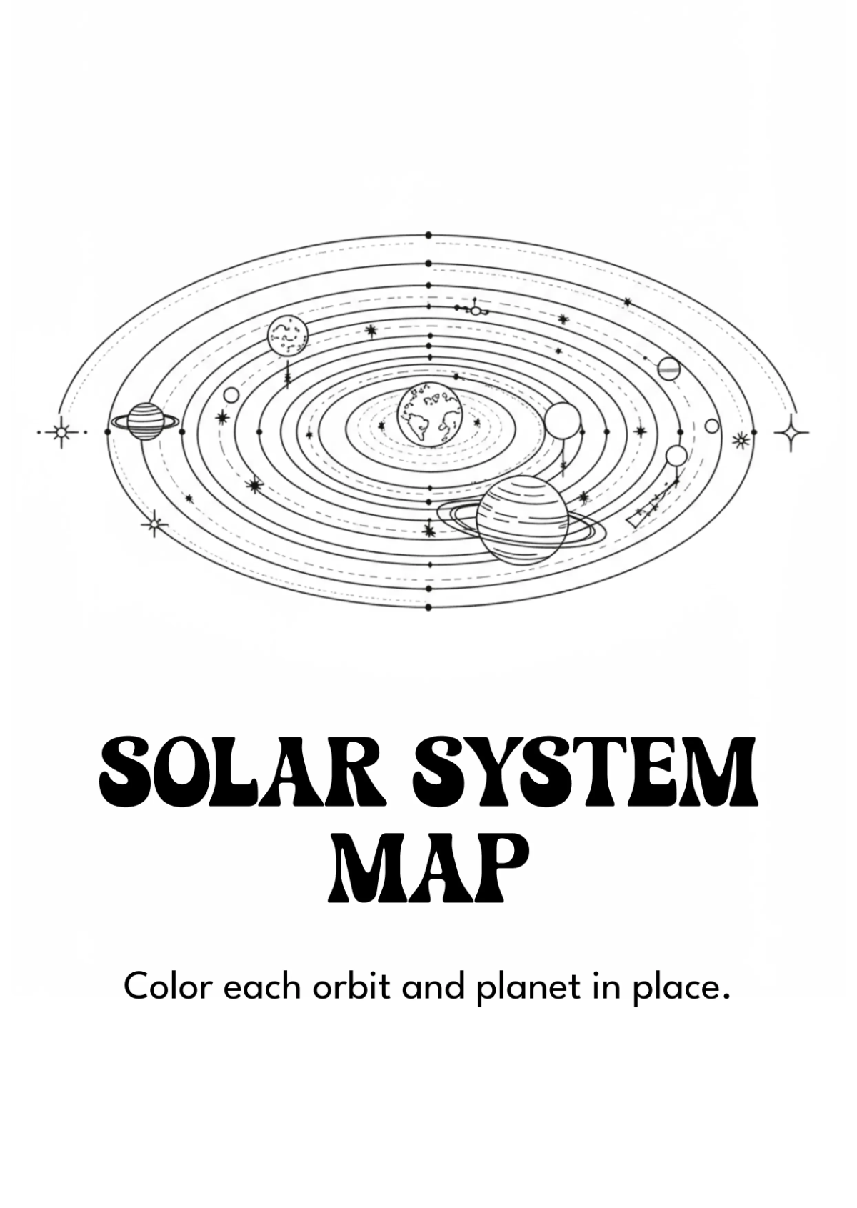 Free Solar System Coloring Book Template to Edit Online