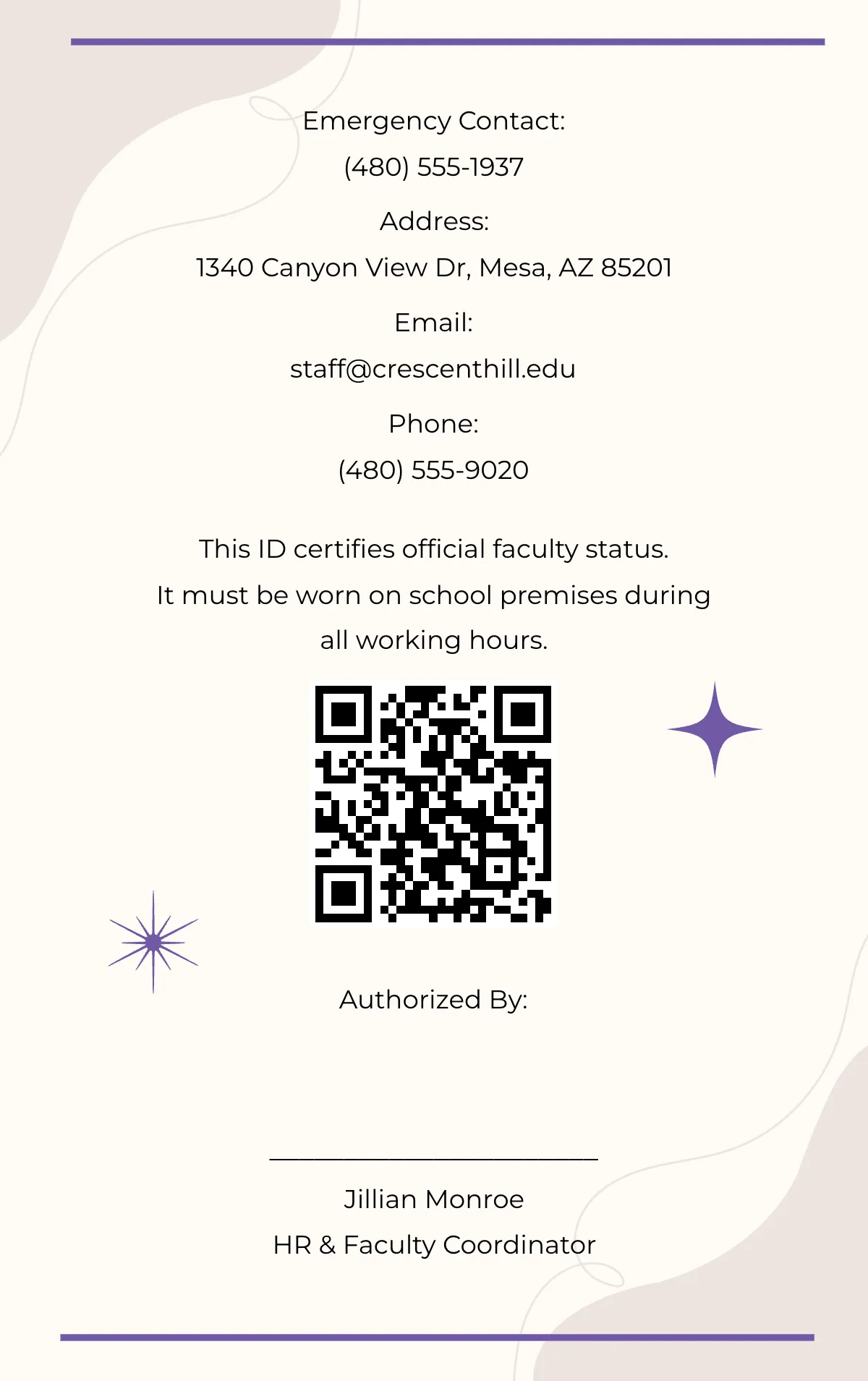 Free Aesthetic School Teacher ID Card Template to Edit Online