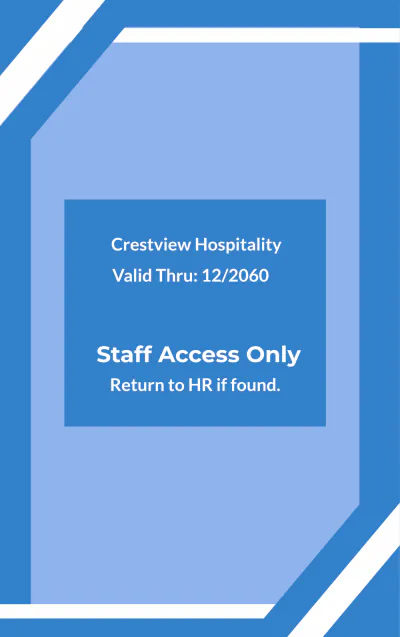 Free Housekeeping Employee ID Card Template to Edit Online