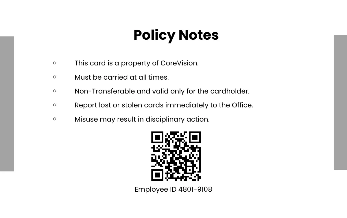 Free Office Manager Employee ID Card Template to Edit Online