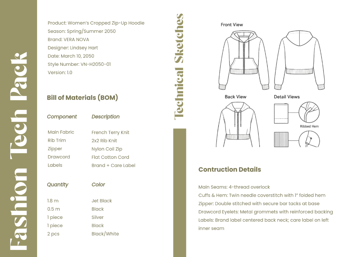 Fashion Tech Pack Template