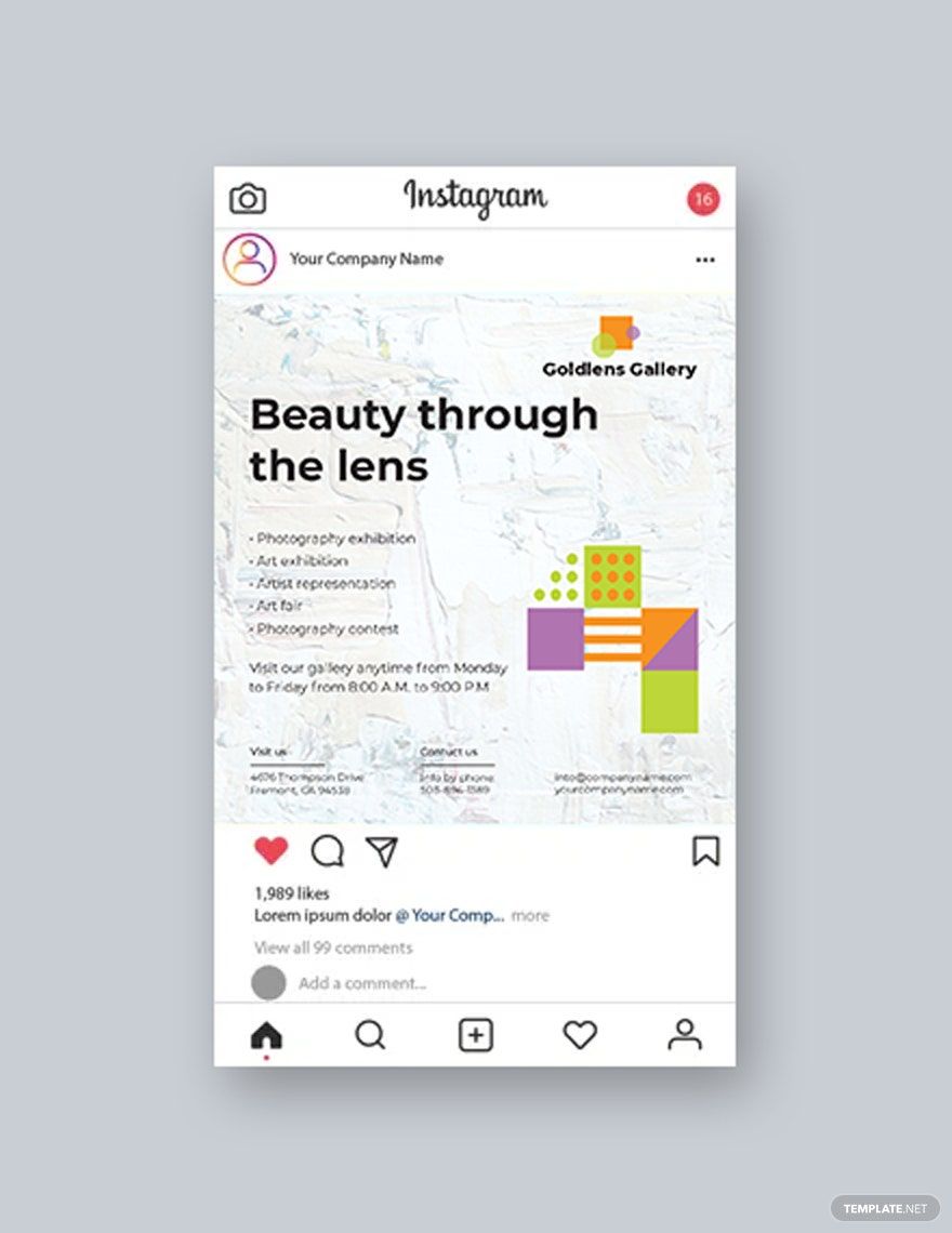 Photo Art Gallery Instagram Post Template
