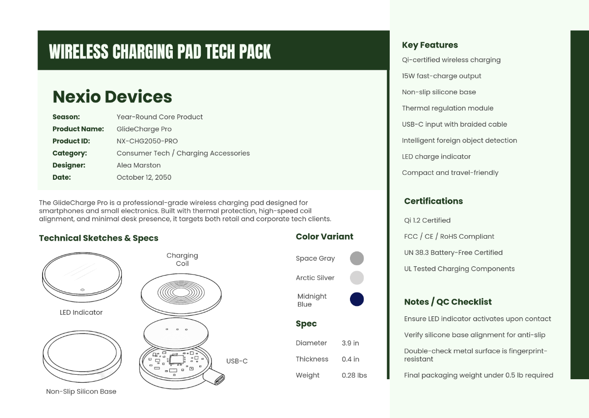 Free Professional Company Tech Pack Template to Edit Online