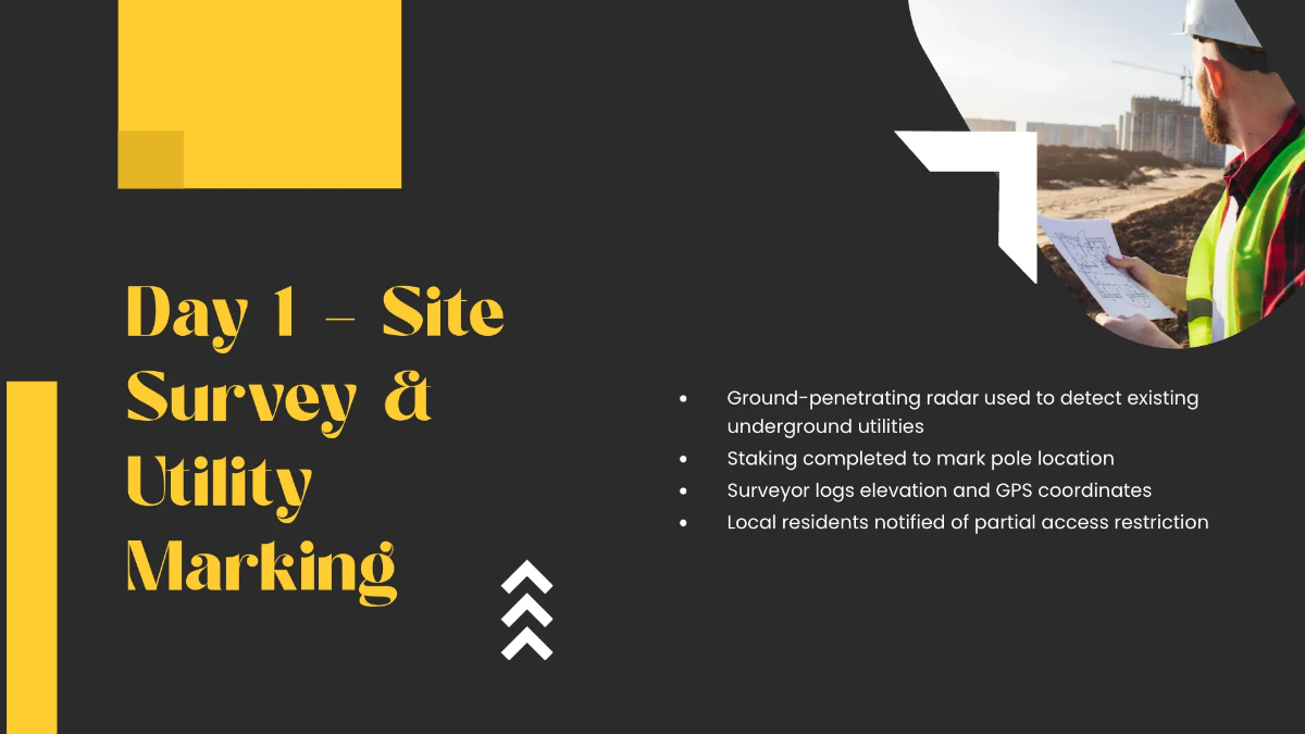 Free Construction Timeline Presentation Template to Edit Online