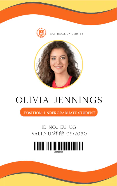 Free Creative University School ID Card Template to Edit Online