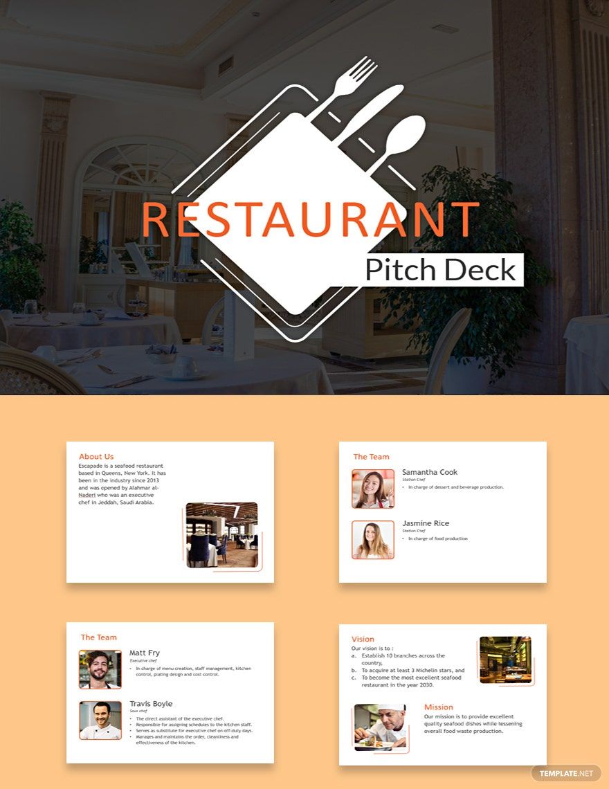 Restaurant Pitch Deck Template