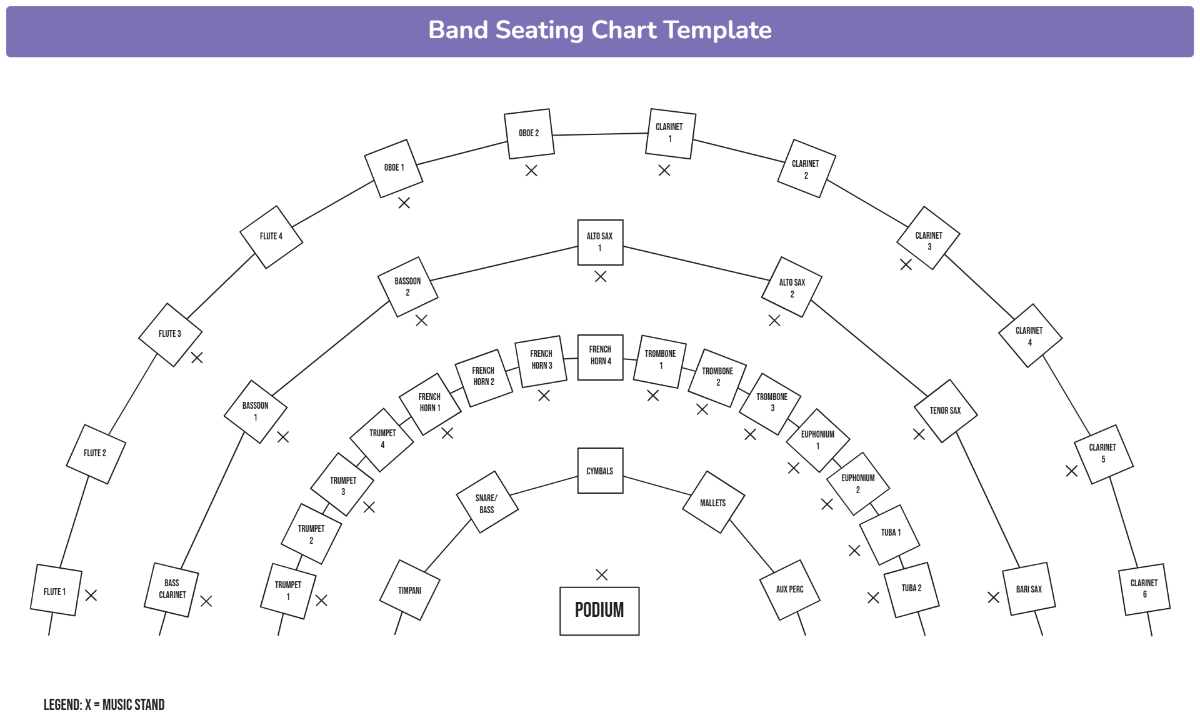 Free Band Seating Chart Template