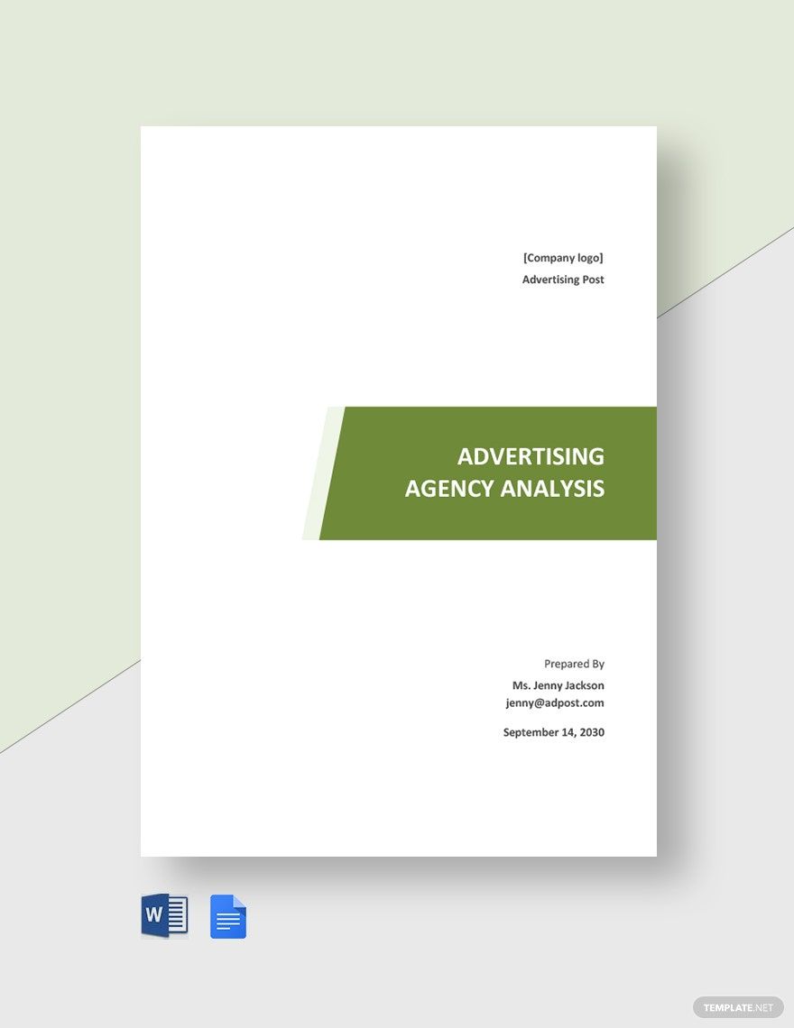 Advertising Agency Analysis Template