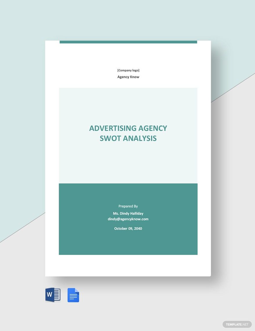 Advertising Agency SWOT Analysis Template