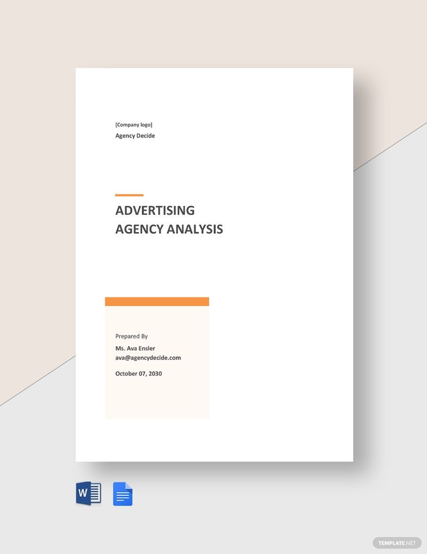 Simple Advertising Agency Analysis Template