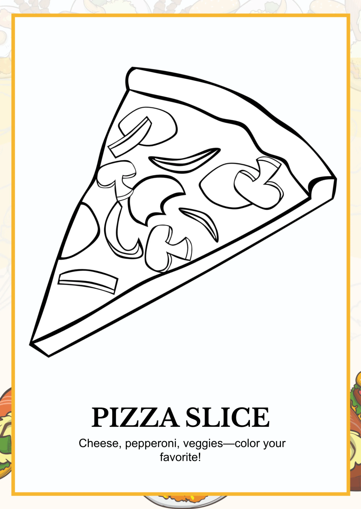 Free Food Coloring Book Template to Edit Online