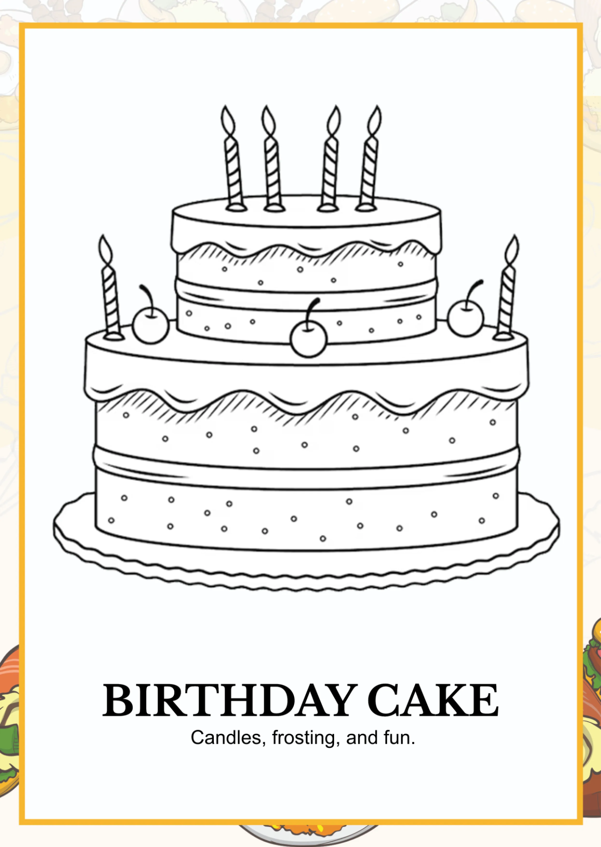 Free Food Coloring Book Template to Edit Online