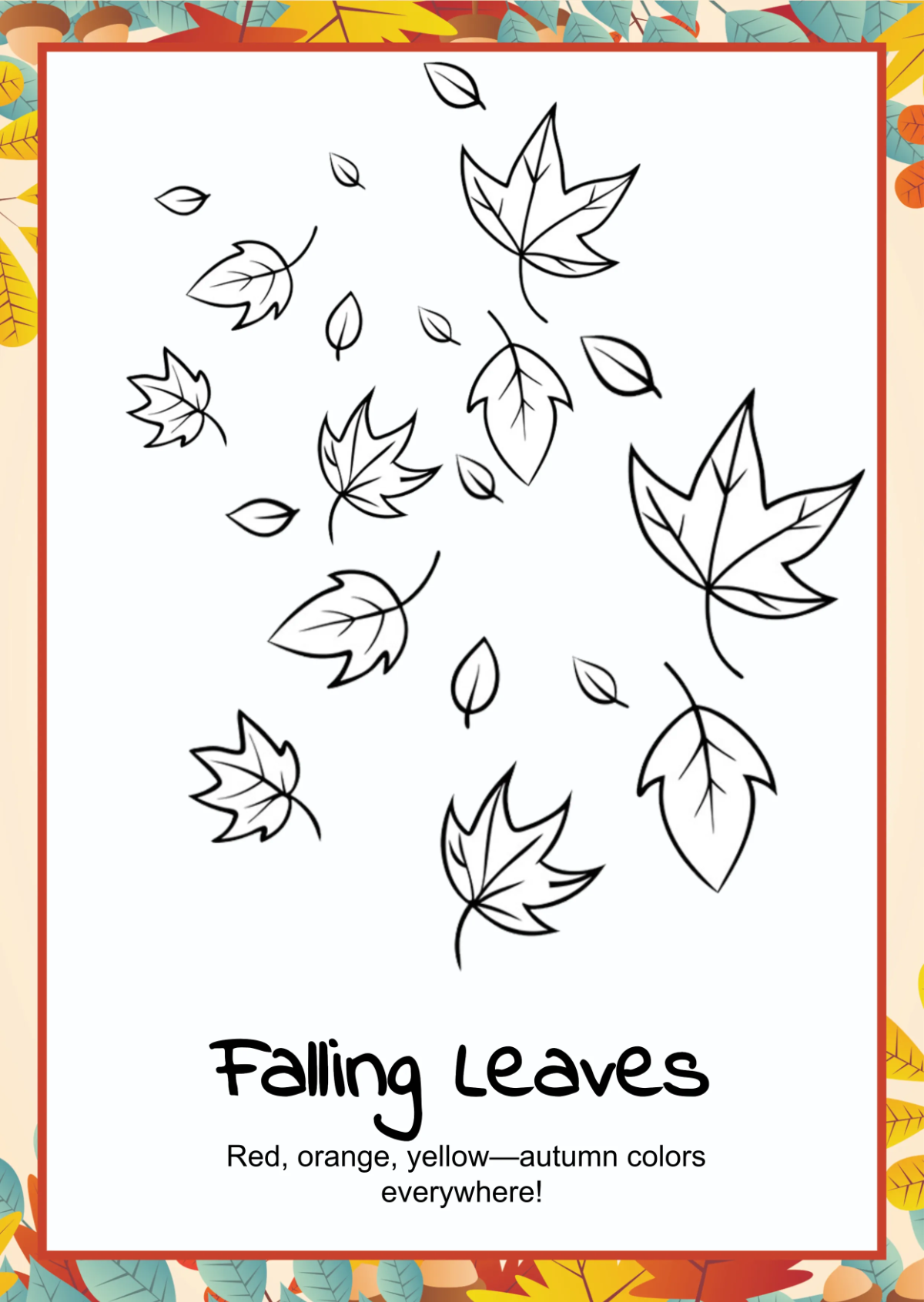 Free Autumn Coloring Book Template to Edit Online