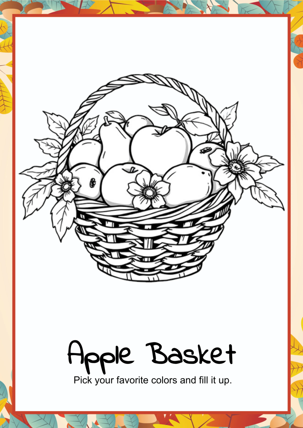 Free Autumn Coloring Book Template to Edit Online