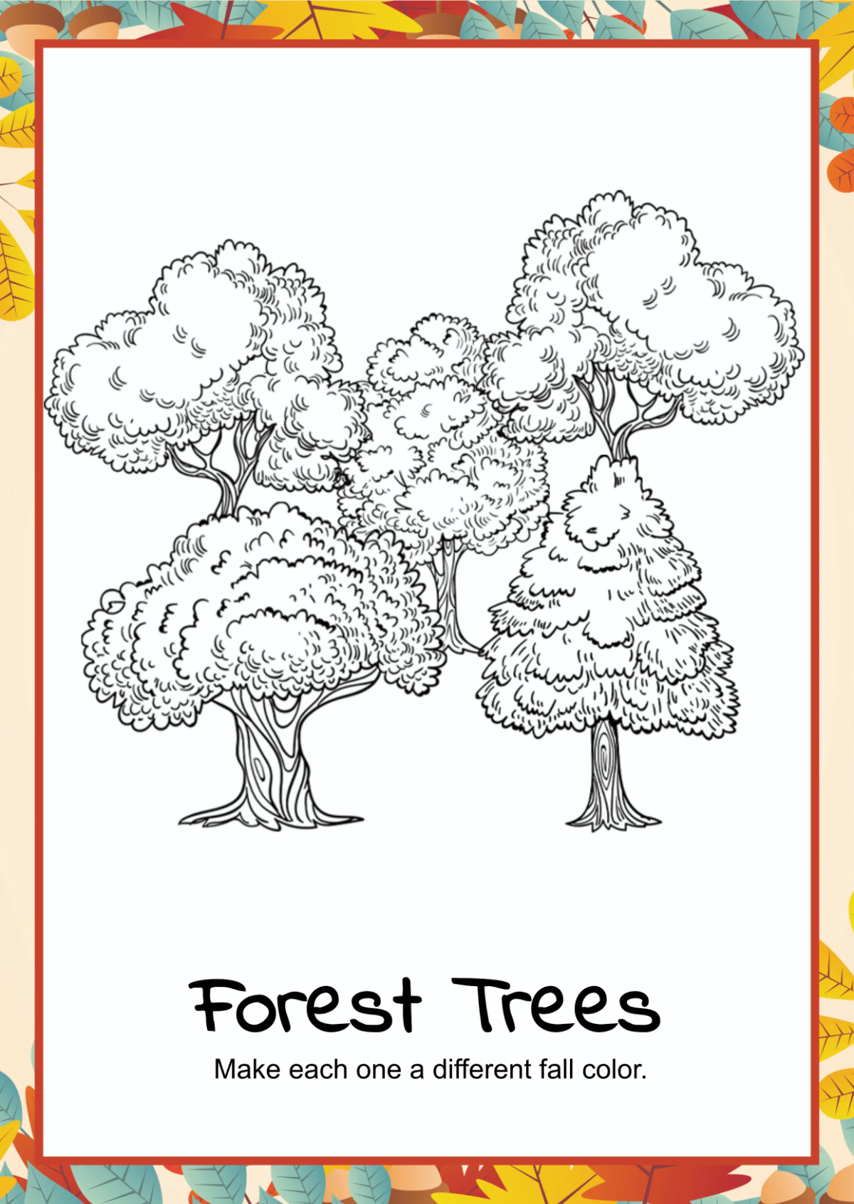 Free Autumn Coloring Book Template to Edit Online
