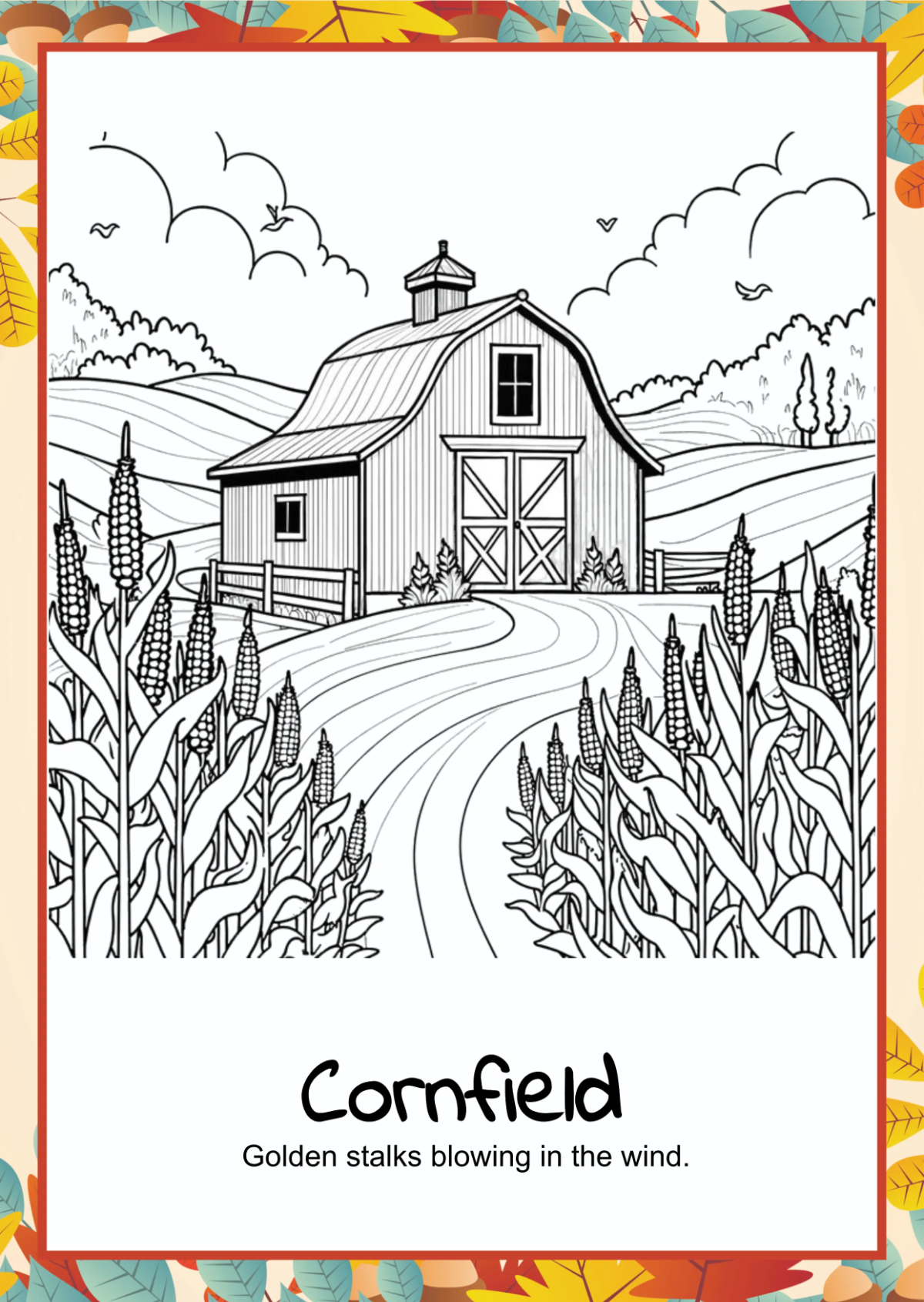 Free Autumn Coloring Book Template to Edit Online