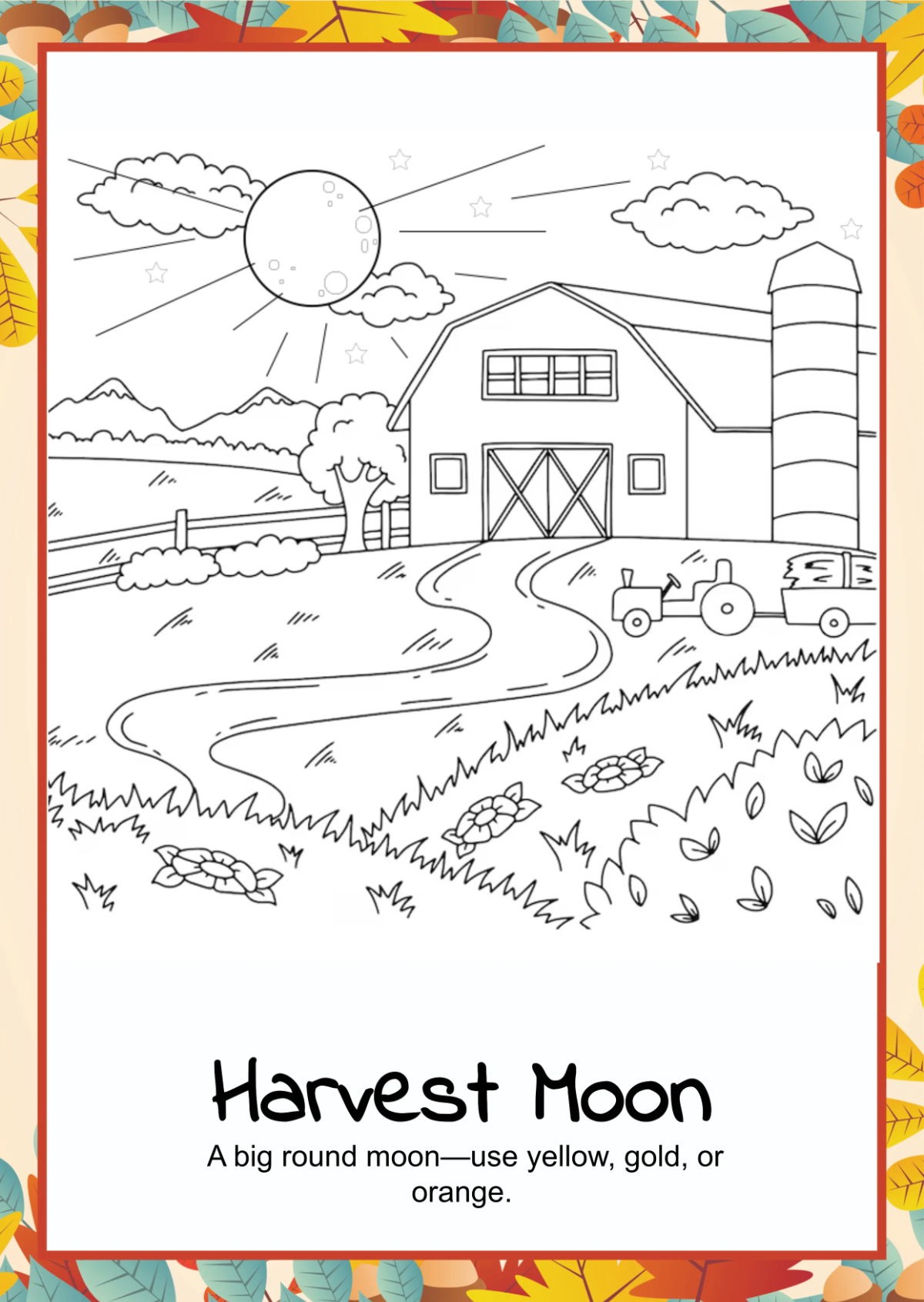 Free Autumn Coloring Book Template to Edit Online