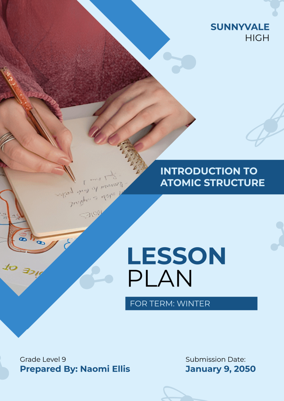 Free Science Lesson Plan Cover Page Template to Edit Online
