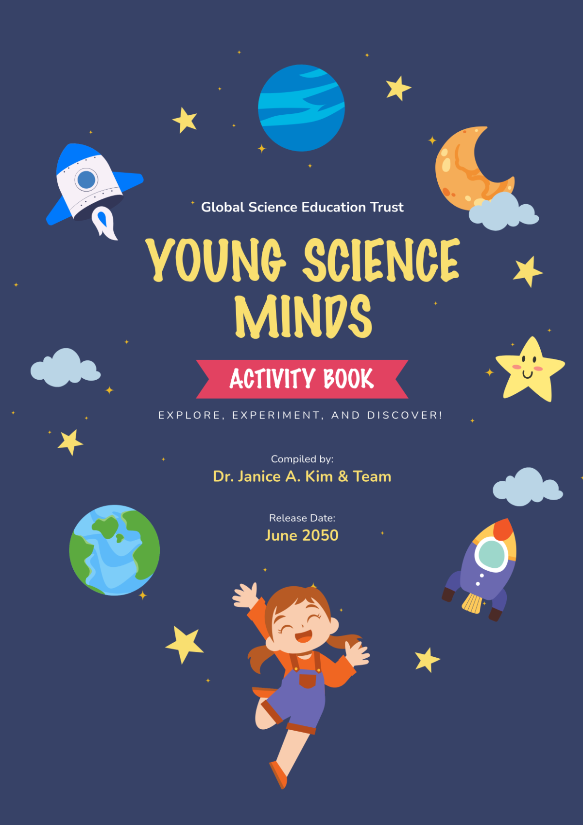 Free Science Activity Book Cover Page Template to Edit Online