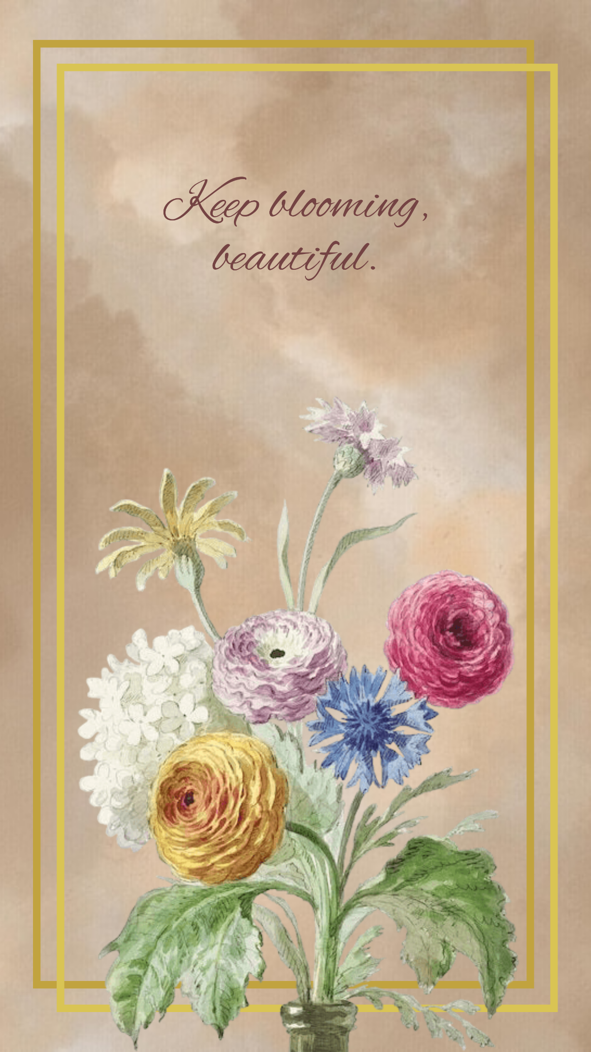 Free Historic Botanical Wallpaper Template