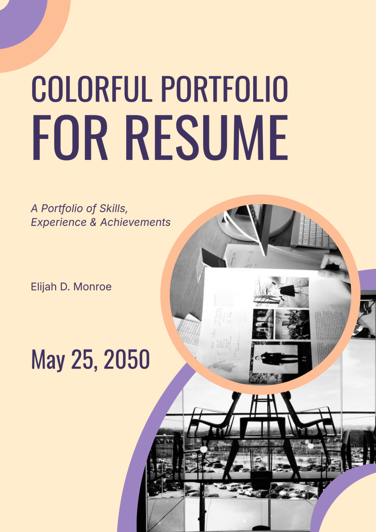 Colorful Portfolio Cover Page for Resume