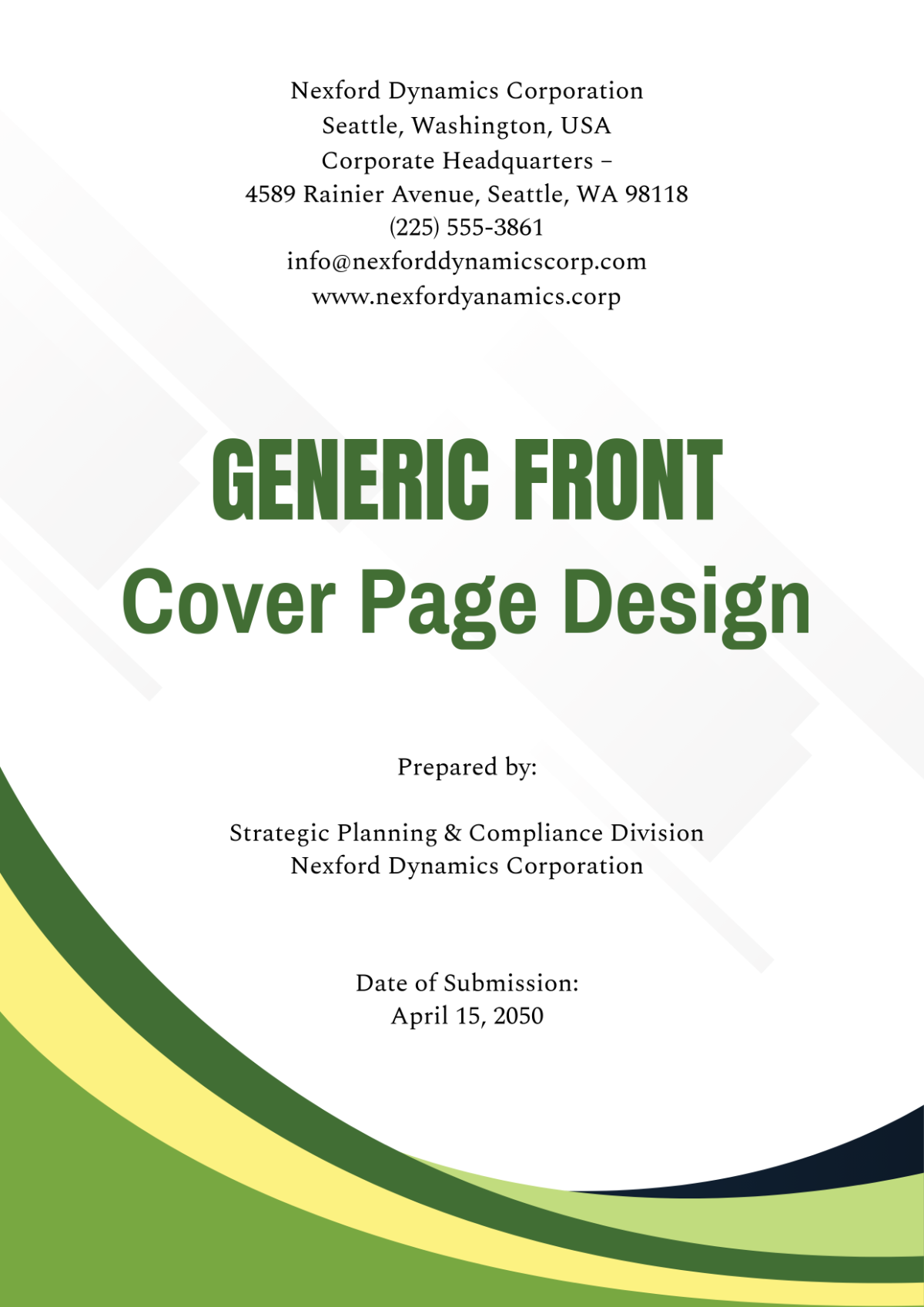 Free Generic Front Cover Page Design Template to Edit Online