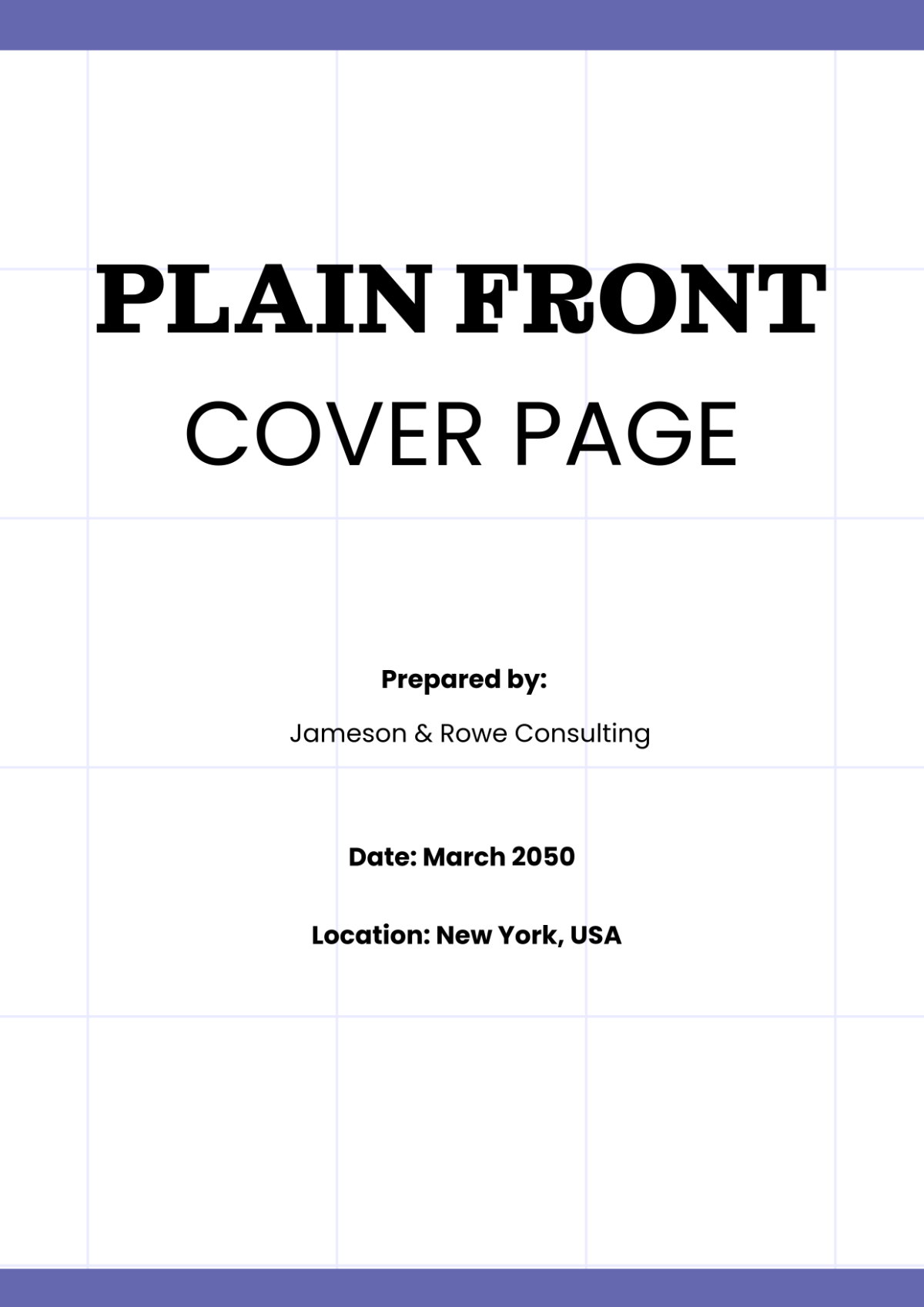 Free Plain Front Cover Page Template to Edit Online