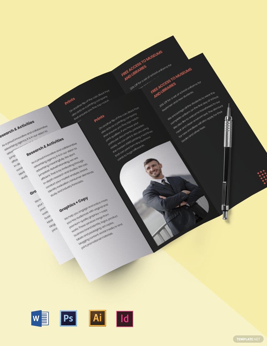 Tri-fold Creative Advertising Agency Brochure Template