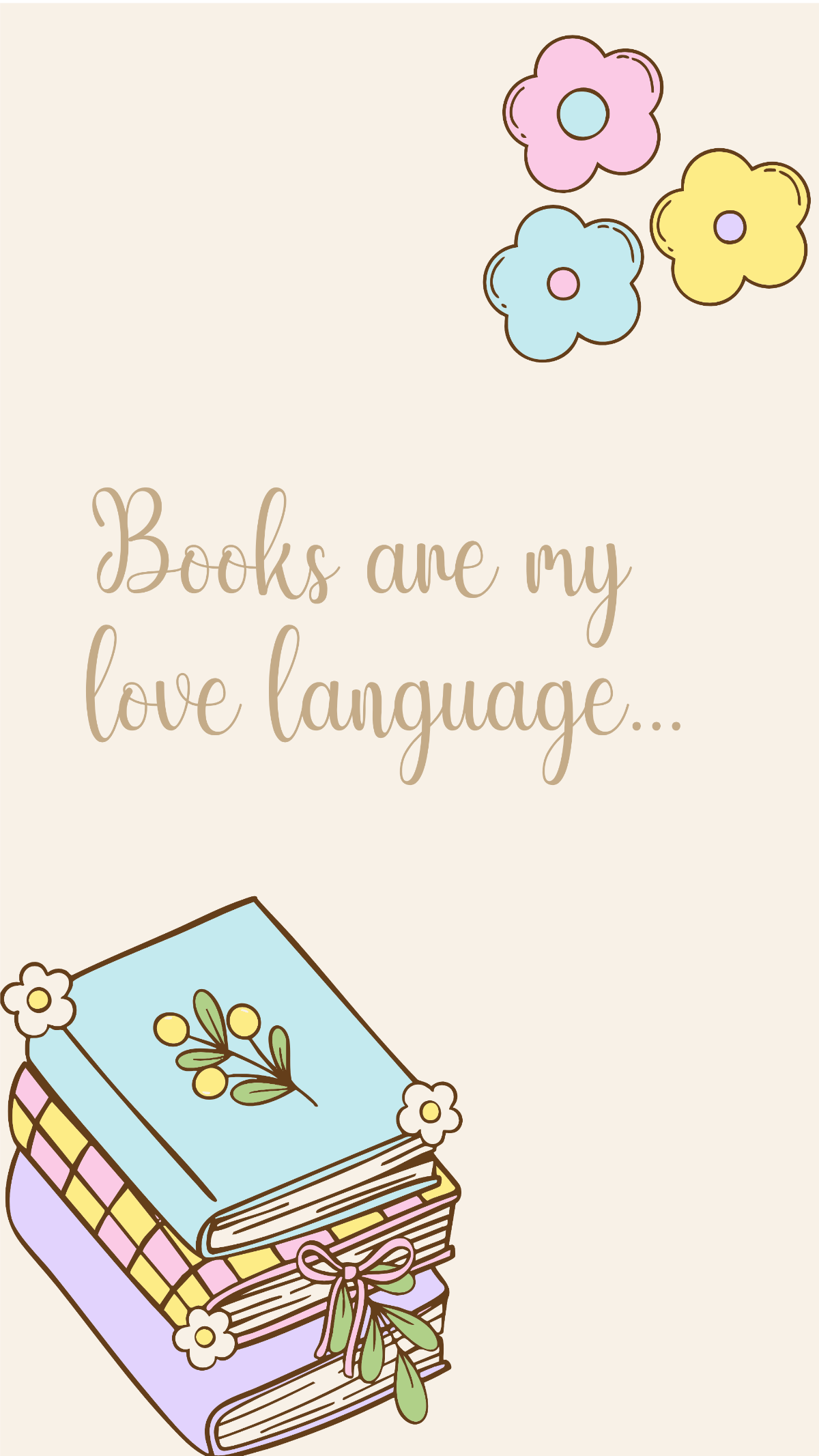 Free Bookshelf Floral Wallpaper Template