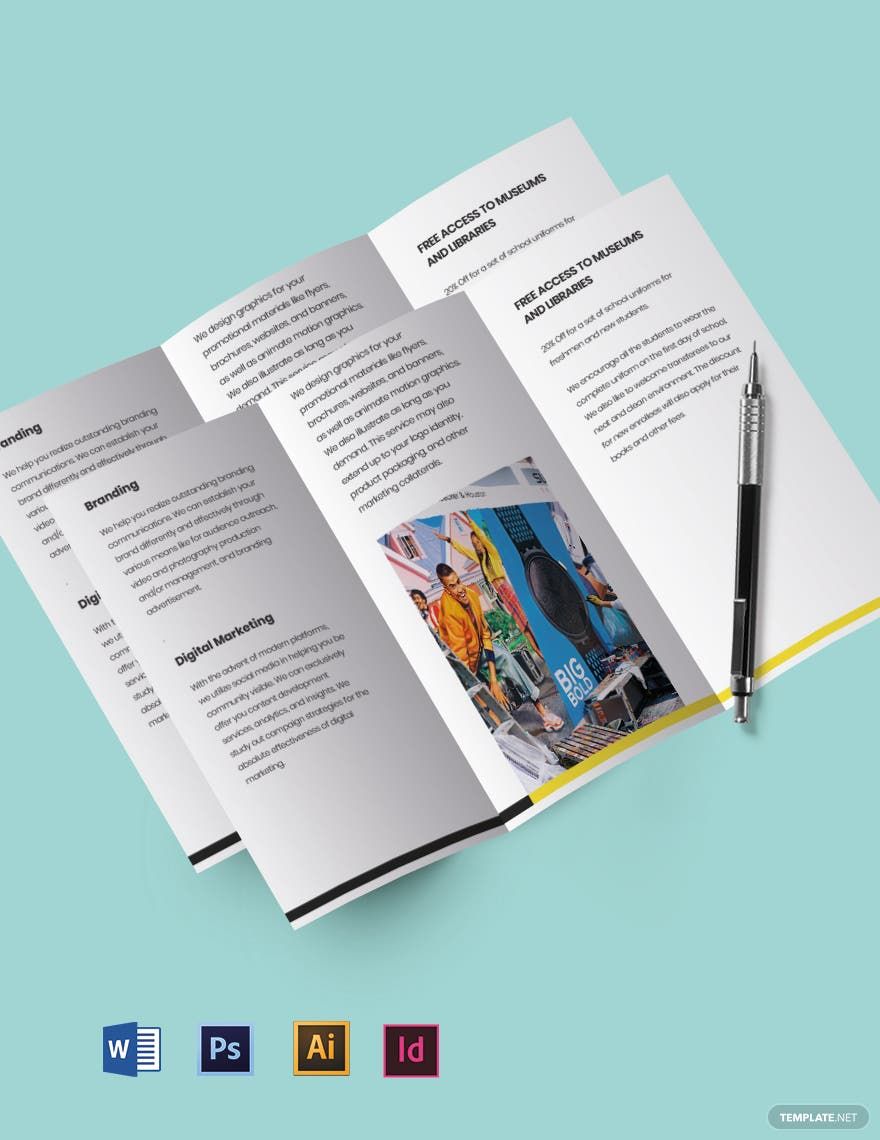 Tri-fold Advertising company brochure Template