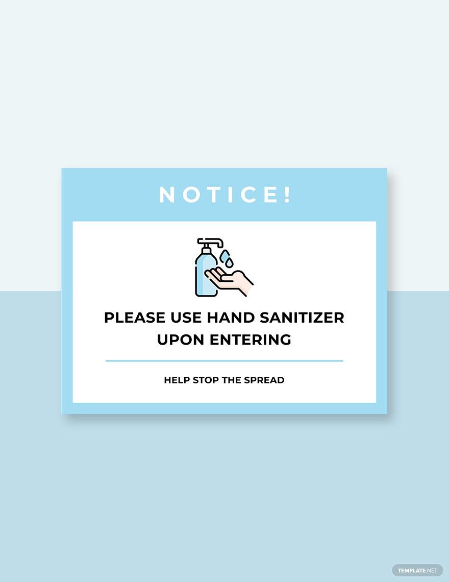 Please Use Hand Sanitizer Upon Entering Sign Template