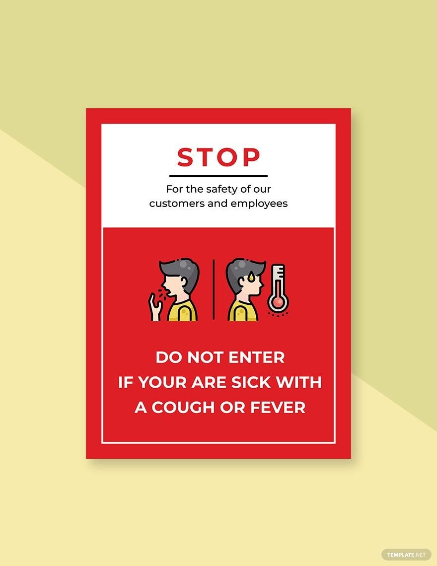 If You Are Sick With A Cough Or Fever Do Not Enter Sign Template
