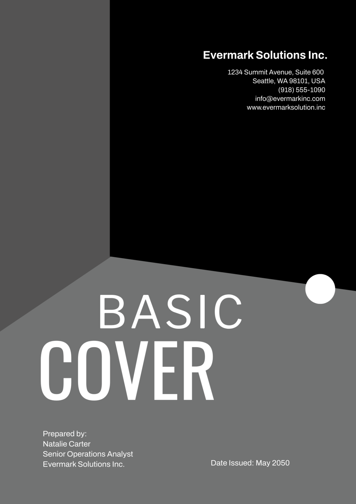 Free Basic Front Cover Page Template to Edit Online
