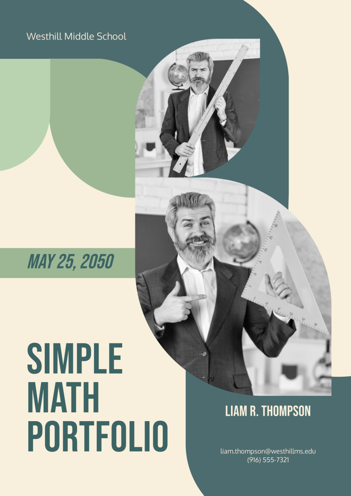 Simple Math Portfolio Cover Page Template