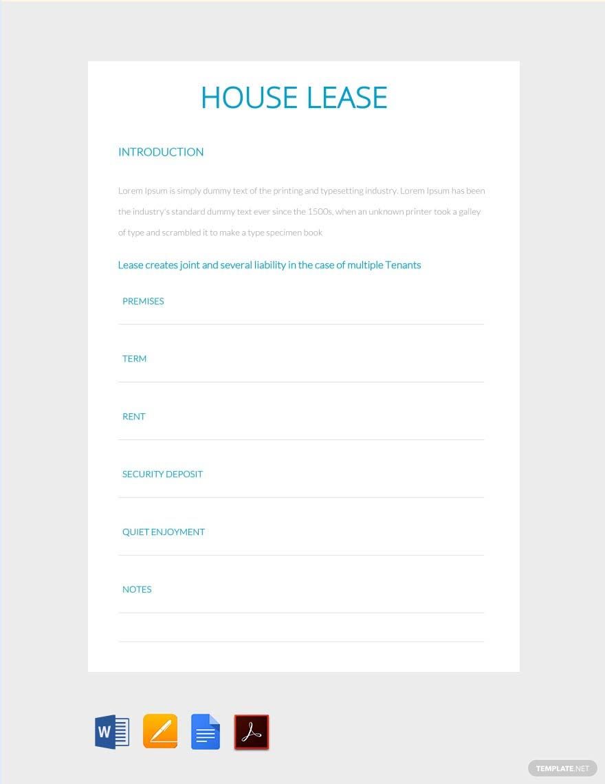 House Lease Template