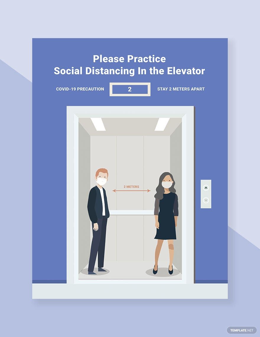 Elevator Social Distancing Sign Template