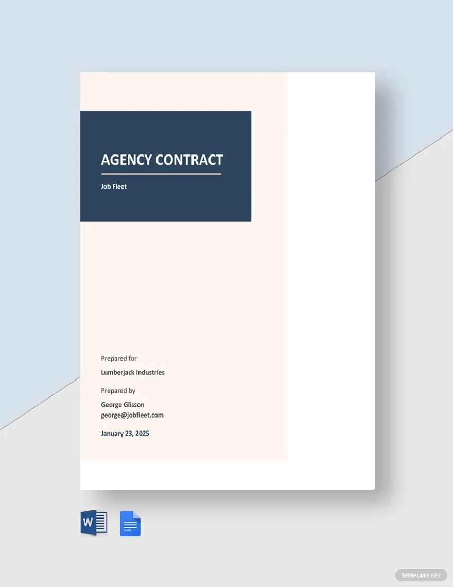 Agency Payment Contract Template - Google Docs, Word, Apple Pages, PDF ...