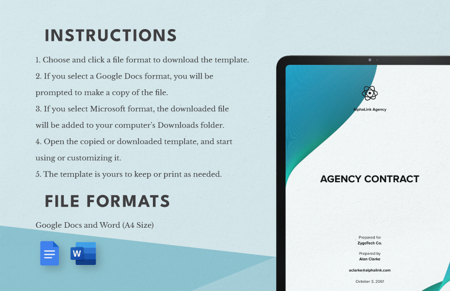 Simple Agency Contract Template