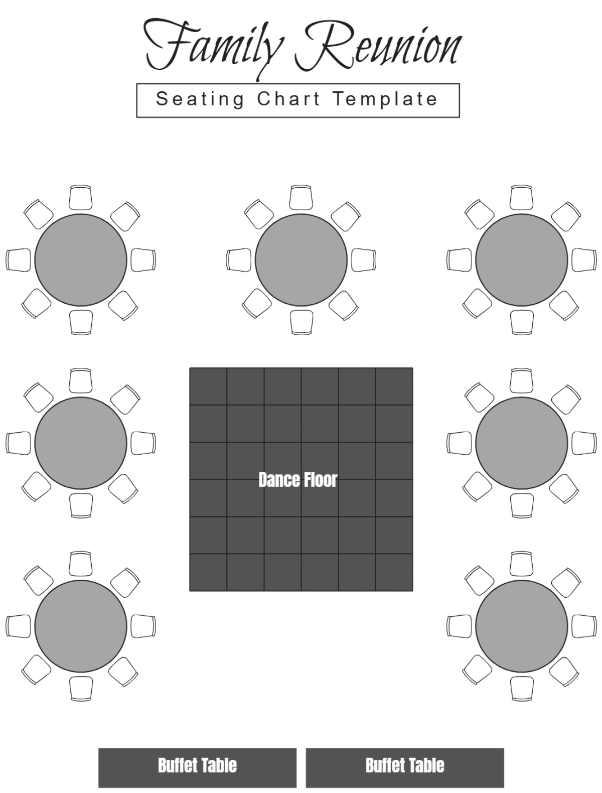 Family Reunion Seating Chart Template