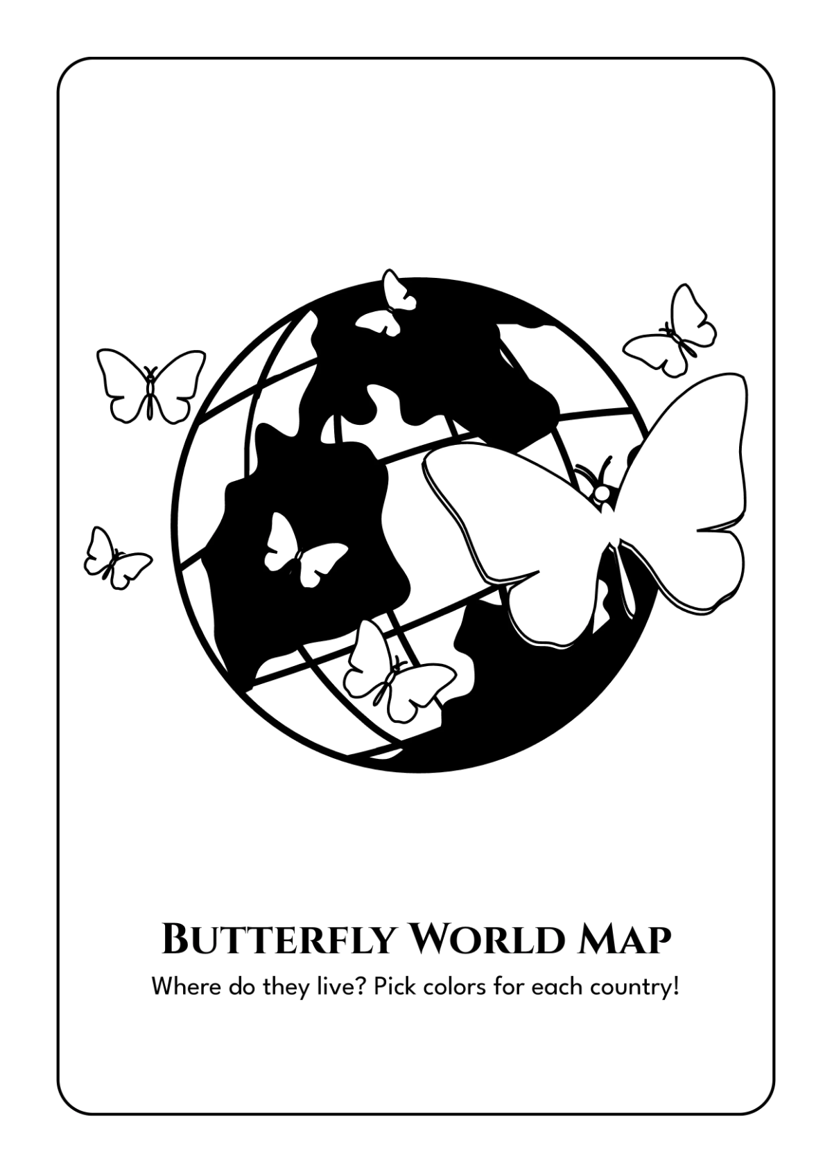 Free Butterfly Coloring Book Template to Edit Online