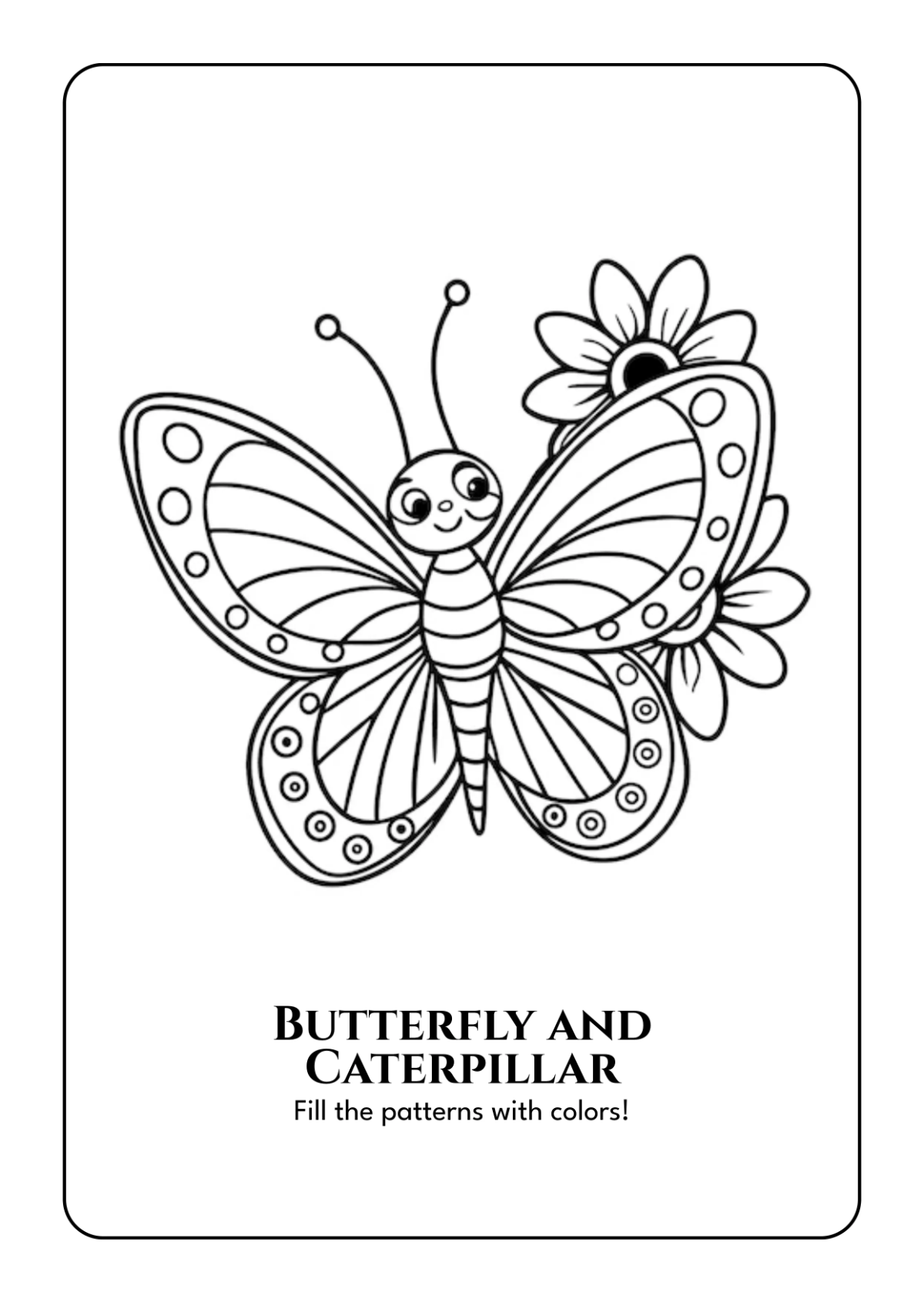 Free Butterfly Coloring Book Template to Edit Online