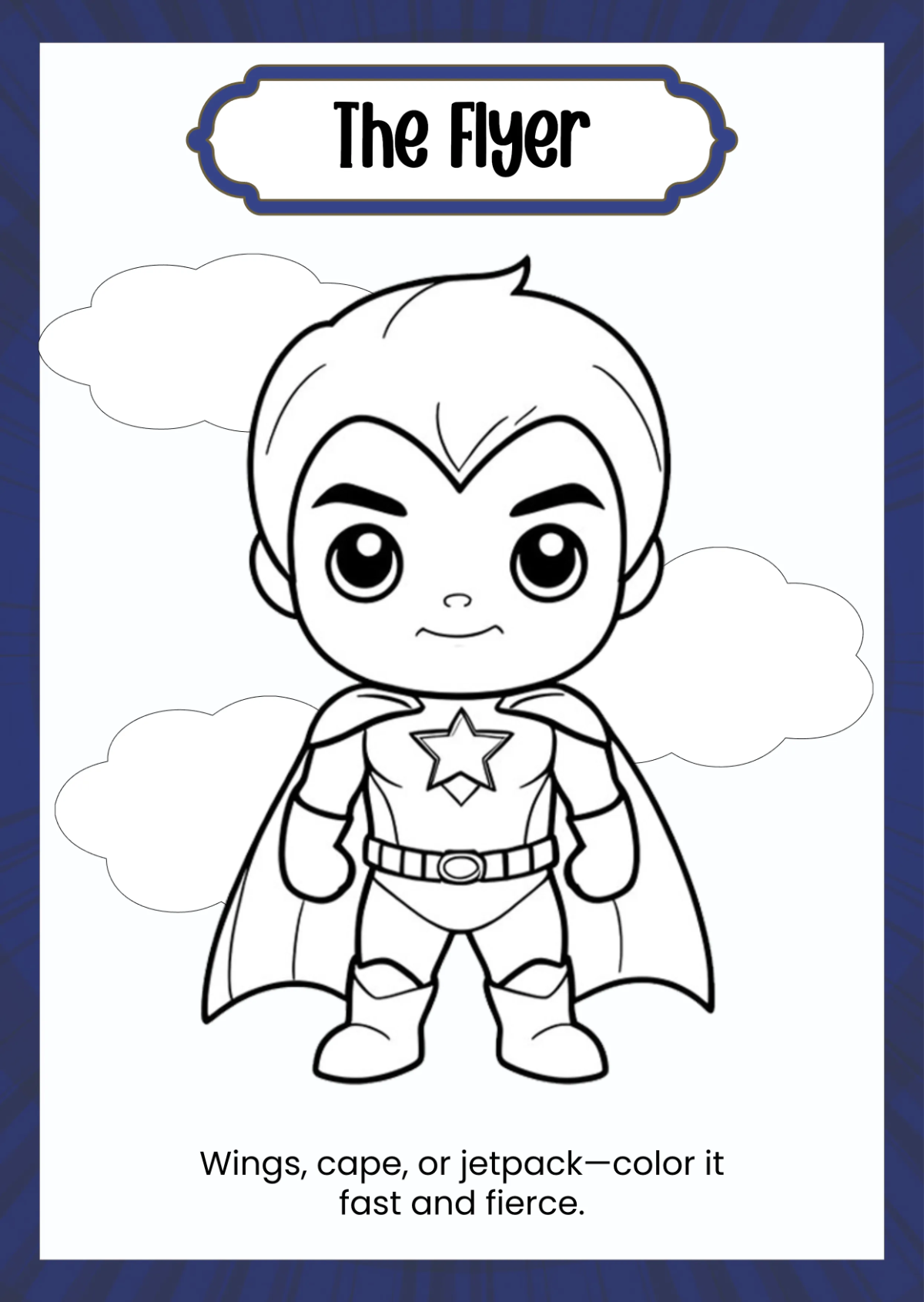 Free Superhero Coloring Book Template to Edit Online
