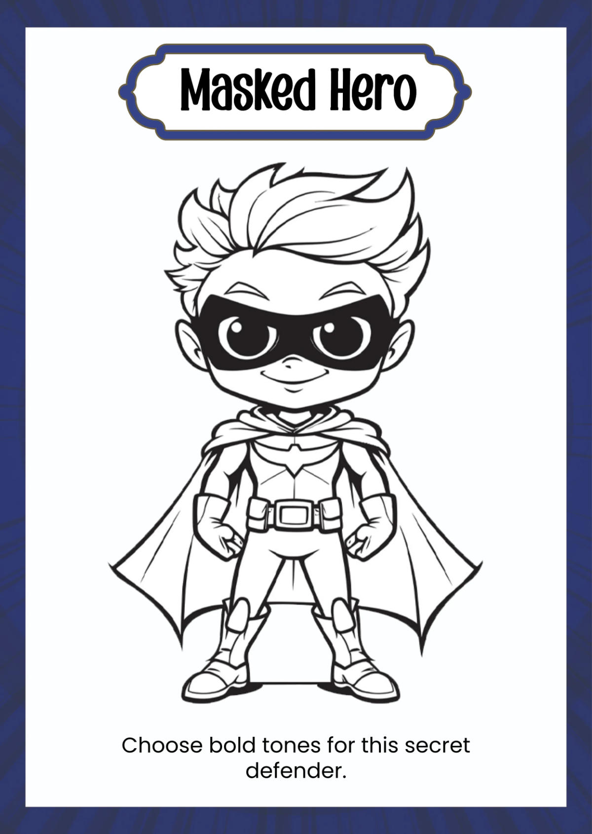 Free Superhero Coloring Book Template to Edit Online