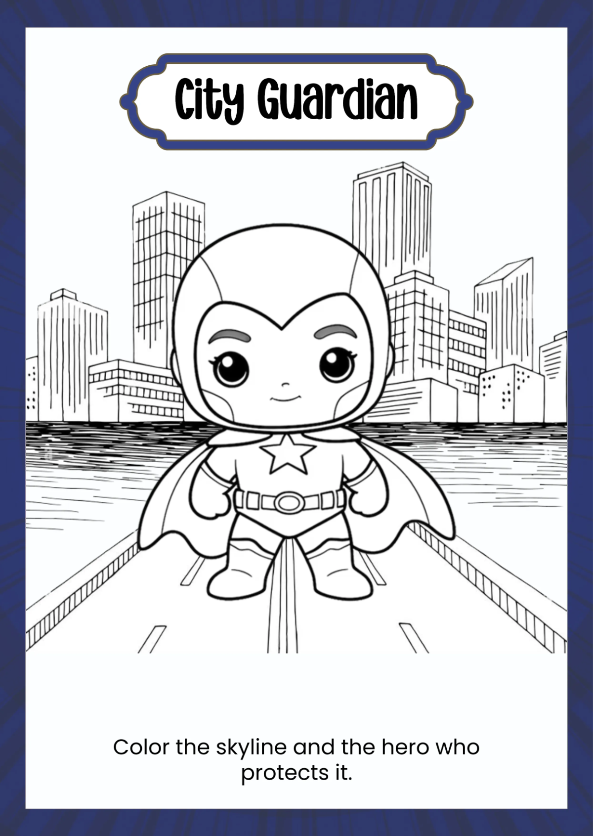 Free Superhero Coloring Book Template to Edit Online