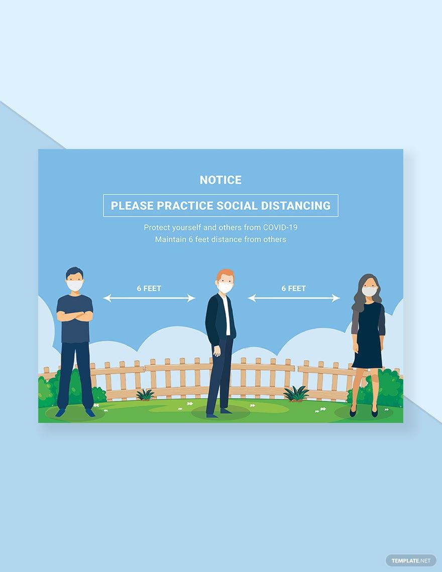 Practice Social Distancing Sign Template