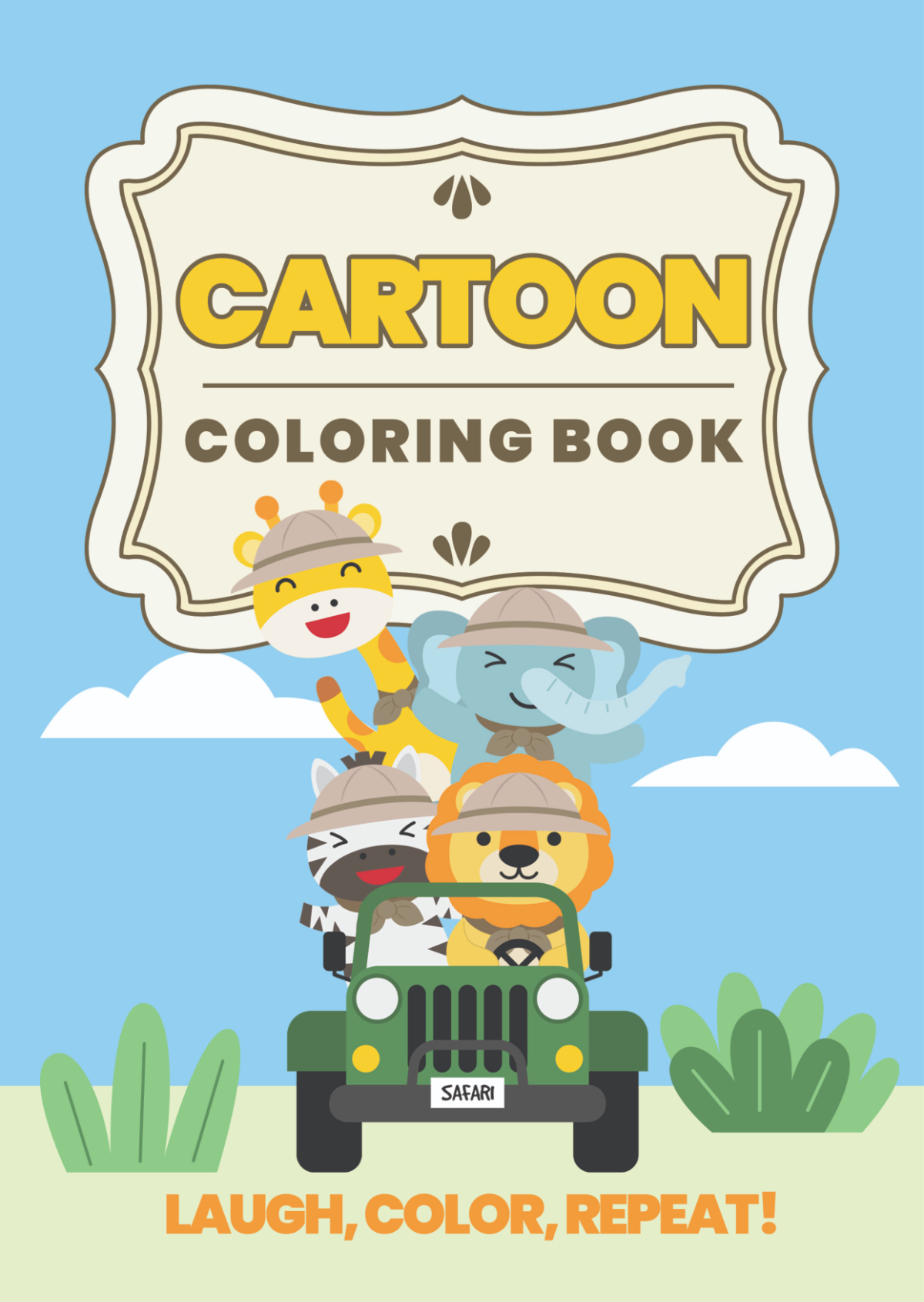 Free Cartoon Coloring Book Template to Edit Online
