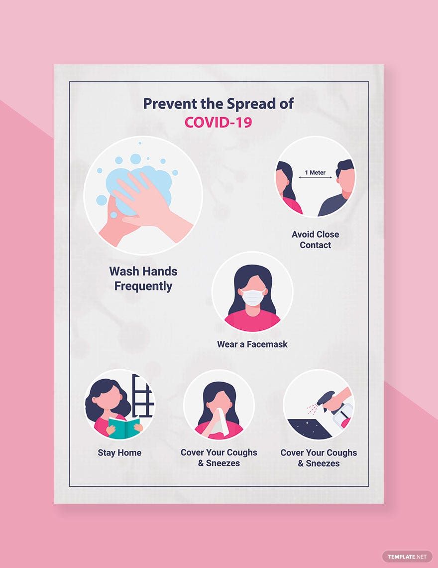 Free Prevent the Spread of COVID 19 Signs Template